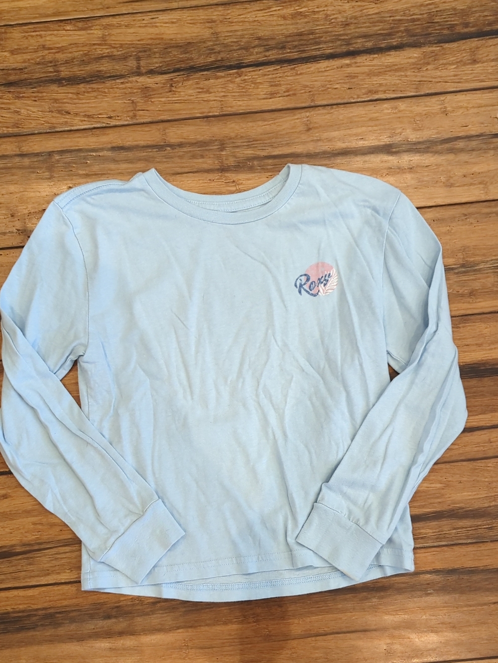 Roxy Light Blue Girls Long-Sleeve Crew Tee